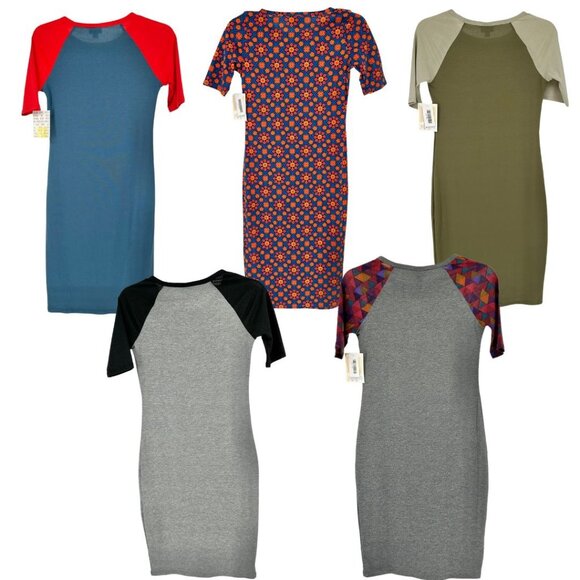LuLaRoe Retired Julia Bundle of 5 XXS Dresses all NWT Multicolors - Picture 2 of 13